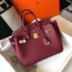 Replica Hermes Birkin Designer Tote Bag Togo Leather 28343 Wine Red - Image 3