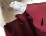 Replica Hermes Birkin Designer Tote Bag Togo Leather 28343 Wine Red - Image 7