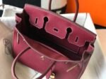 Replica Hermes Birkin Designer Tote Bag Togo Leather 28343 Wine Red - Image 8