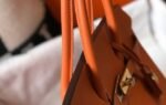 Replica Hermes Birkin Designer Tote Bag Togo Leather 28342 Orange - Image 4