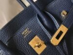 Replica Hermes Birkin Designer Tote Bag Togo Leather 28341 Dark Blue - Image 4
