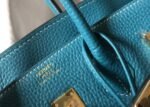 Replica Hermes Birkin Designer Tote Bag Togo Leather 28336 Blue - Image 3