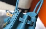 Replica Hermes Birkin Designer Tote Bag Togo Leather 28336 Blue - Image 4
