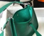 Replica Hermes Evelyne Bag Designer Hermes Mini Crossbody Real Bag 20427 Dark Green - Image 7