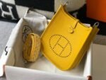 Replica Hermes Evelyne Bag Designer Hermes Mini Crossbody Real Bag 20426 Yellow - Image 2