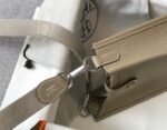 Replica Hermes Evelyne Bag Designer Hermes Mini Crossbody Real Bag 20425 Light Grey - Image 5