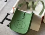 Replica Hermes Evelyne Bag Designer Hermes Mini Crossbody Real Bag 20424 Green - Image 2