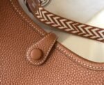 Replica Hermes Evelyne Bag Designer Hermes Mini Crossbody Real Bag 20422 Brown - Image 7