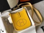 Replica Hermes Evelyne Bag Hermes Mini Crossbody Bag 20408 Silver Buckle Yellow - Image 2