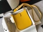 Replica Hermes Evelyne Bag Hermes Mini Crossbody Bag 20408 Silver Buckle Yellow - Image 3