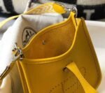 Replica Hermes Evelyne Bag Hermes Mini Crossbody Bag 20408 Silver Buckle Yellow - Image 8