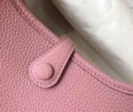 Replica Hermes Evelyne Bag Hermes Mini Crossbody Bag 20407 Silver Buckle Pink - Image 5