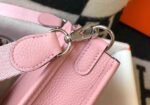 Replica Hermes Evelyne Bag Hermes Mini Crossbody Bag 20407 Silver Buckle Pink - Image 6