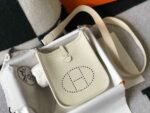 Replica Hermes Evelyne Bag Hermes Mini Crossbody Bag 20406 Silver Buckle Beige - Image 2