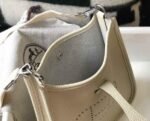 Replica Hermes Evelyne Bag Hermes Mini Crossbody Bag 20406 Silver Buckle Beige - Image 8