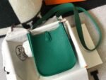 Replica Hermes Evelyne Bag Hermes Mini Crossbody Bag 20404 Silver Buckle Dark Green - Image 3