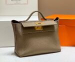 Replica Hermes Kelly 2424 Leather 29cm H230267 Elephant gray Shoulder bag - Image 2