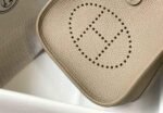Replica Hermes Evelyne Bag Hermes Mini Crossbody Bag 20403 Silver Buckle Kakhi - Image 4