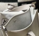 Replica Hermes Evelyne Bag Hermes Mini Crossbody Bag 20402 Silver Buckle Light Gray - Image 7