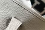 Replica Hermes Evelyne Bag Hermes Mini Crossbody Bag 20402 Silver Buckle Light Gray - Image 8