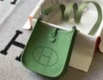 Replica Hermes Evelyne Bag Hermes Mini Crossbody Bag 20401 Silver Buckle Green