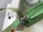 Replica Hermes Evelyne Bag Hermes Mini Crossbody Bag 20401 Silver Buckle Green - Image 6