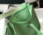 Replica Hermes Evelyne Bag Hermes Mini Crossbody Bag 20401 Silver Buckle Green - Image 8