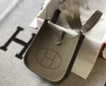 Replica Hermes Evelyne Bag Hermes Mini Crossbody Bag 20400 Silver Buckle Dark Gray