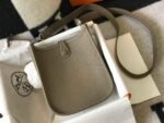 Replica Hermes Evelyne Bag Hermes Mini Crossbody Bag 20400 Silver Buckle Dark Gray - Image 3