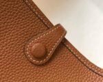 Replica Hermes Evelyne Bag Hermes Mini Crossbody Bag 20399 Silver Buckle Tan - Image 2
