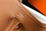 Replica Hermes Evelyne Bag Hermes Mini Crossbody Bag 20399 Silver Buckle Tan - Image 3