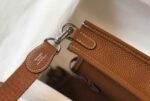 Replica Hermes Evelyne Bag Hermes Mini Crossbody Bag 20399 Silver Buckle Tan - Image 4