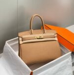 Replica Hermes Birkin Designer Tote Bag Togo Leather 28567 Camel - Image 9