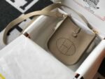 Replica Hermes Evelyne Bag Designer Hermes Mini Crossbody Bag 20395 Gold Buckle Gray