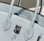 Replica Hermes Birkin Designer Tote Bag Togo Leather 28566 Blue Pale - Image 4