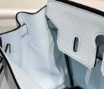 Replica Hermes Birkin Designer Tote Bag Togo Leather 28566 Blue Pale - Image 6