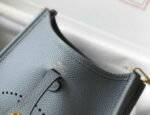 Replica Hermes Evelyne Bag Designer Hermes Mini Crossbody Bag 20394 Gold Buckle Light Blue - Image 5