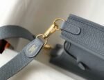 Replica Hermes Evelyne Bag Designer Hermes Mini Crossbody Bag 20394 Gold Buckle Light Blue - Image 7