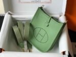Replica Hermes Evelyne Bag Designer Hermes Mini Crossbody Bag 20393 Gold Buckle Light Green - Image 4