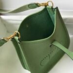 Replica Hermes Evelyne Bag Designer Hermes Mini Crossbody Bag 20393 Gold Buckle Light Green - Image 8