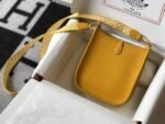 Replica Hermes Evelyne Bag Designer Hermes Mini Crossbody Bag 20392 Gold Buckle Yellow - Image 2