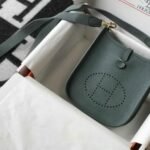 Replica Hermes Evelyne Bag Designer Hermes Mini Crossbody Bag 20391 Gold Buckle Dark Green