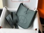 Replica Hermes Evelyne Bag Designer Hermes Mini Crossbody Bag 20391 Gold Buckle Dark Green - Image 4