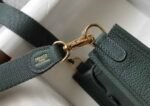 Replica Hermes Evelyne Bag Designer Hermes Mini Crossbody Bag 20391 Gold Buckle Dark Green - Image 7