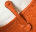 Replica Hermes Evelyne Bag Designer Hermes Mini Crossbody Bag 20390 Gold Buckle Orange - Image 6