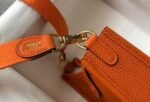Replica Hermes Evelyne Bag Designer Hermes Mini Crossbody Bag 20390 Gold Buckle Orange - Image 7