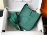 Replica Hermes Evelyne Bag Designer Hermes Mini Crossbody Bag 20389 Gold Buckle Green - Image 4