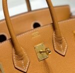 Replica Hermes Birkin Designer Tote Bag Epsom Leather 28371 Golden brown - Image 3