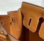 Replica Hermes Birkin Designer Tote Bag Epsom Leather 28371 Golden brown - Image 6