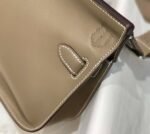 Replica Hermes 316413 Jyspiere Leather Hermes bags Elephant gray H900913 - Image 4